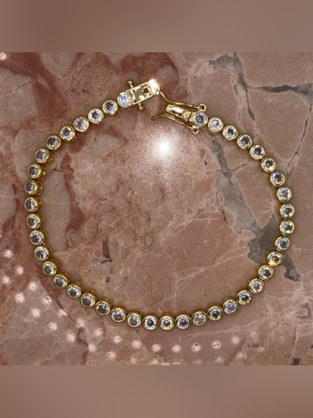Yellow Gold CZ Tennis Bracelet